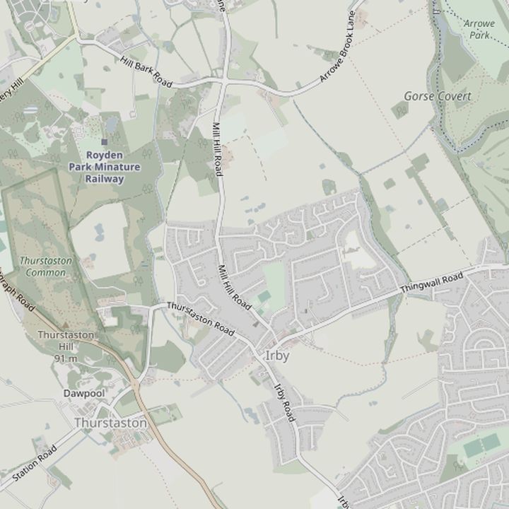 Map of Irby and the surrounding streets