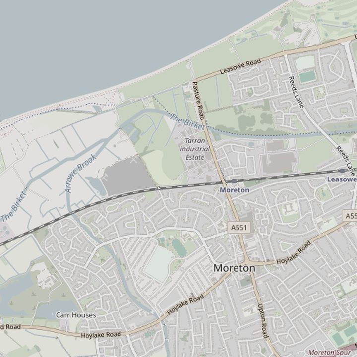 Map of Moreton and the surrounding streets