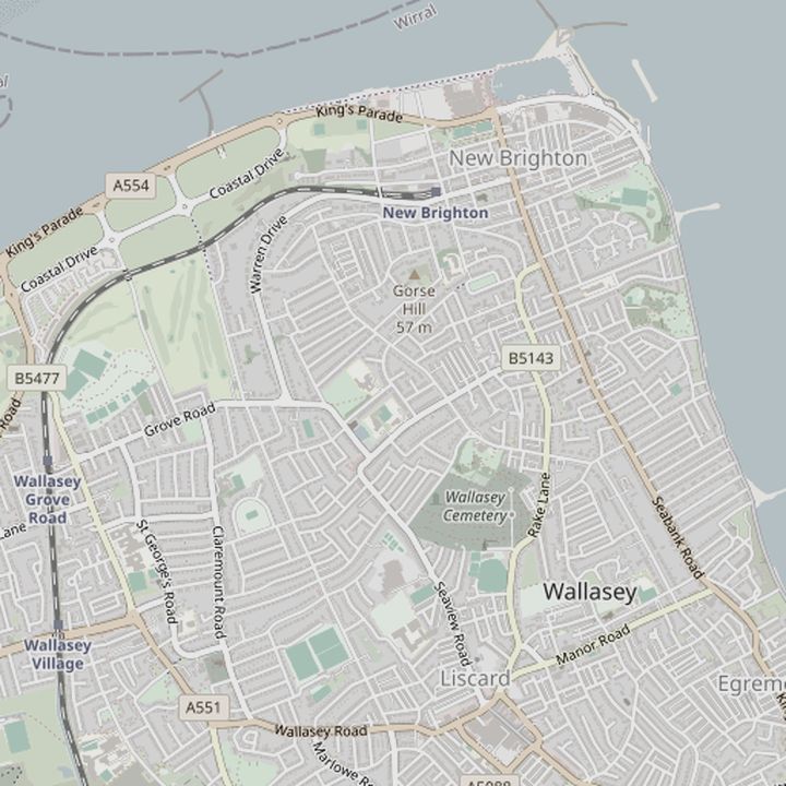 Map of Wallasey and the surrounding streets